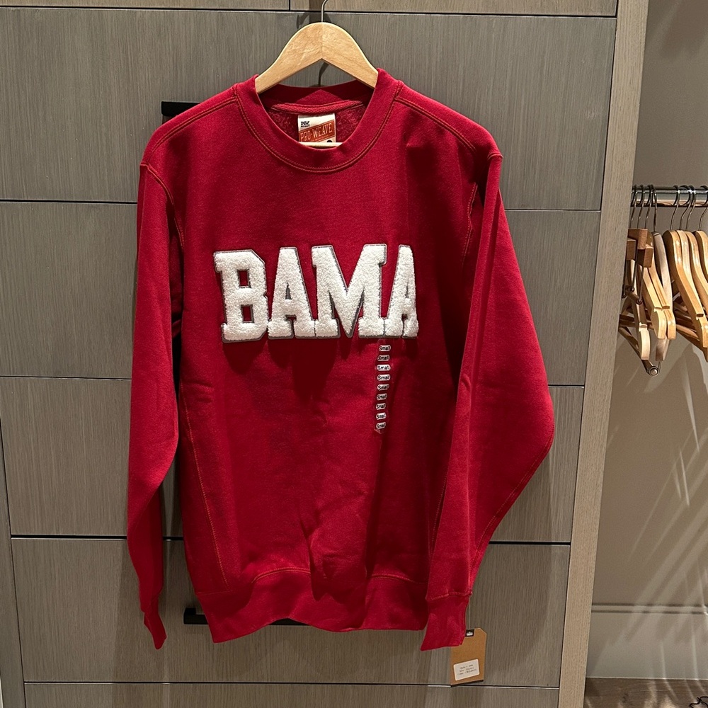 ALABAMA Crewneck Sweatshirt with White  'BAMA' Lettering